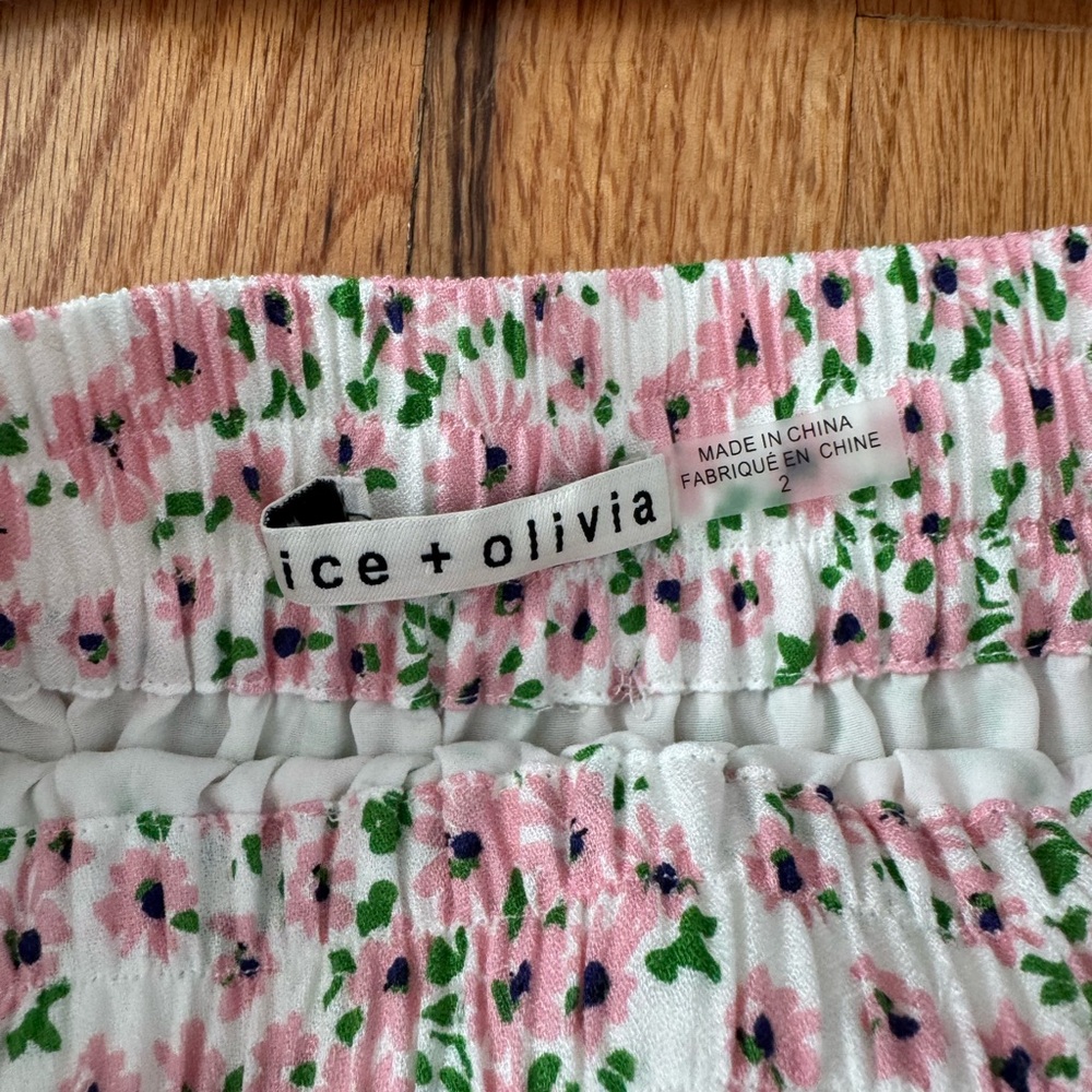Alice + Olivia Pink and Green Floral top and skirt set - Picture 6 of 13